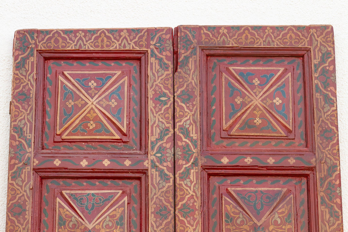 Pair of Handpainted Tall & Slim Moroccan Doors