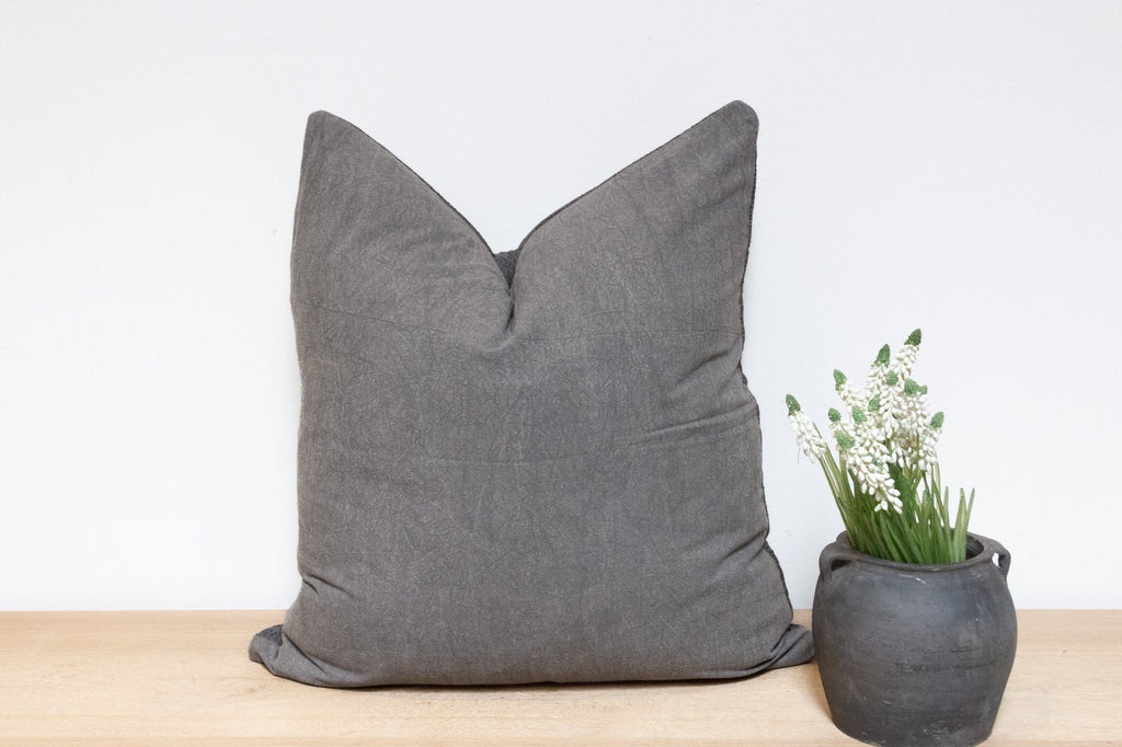 Greece stone gray Hand-Stitched Pillow Cover