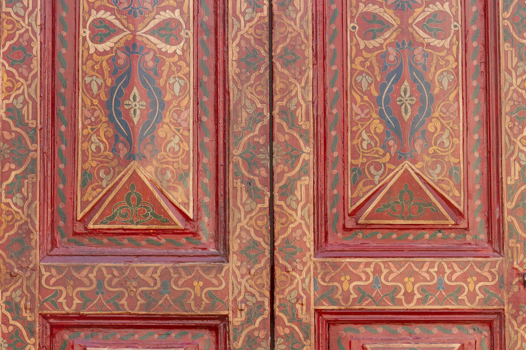 Pair of Handpainted Tall & Slim Moroccan Doors