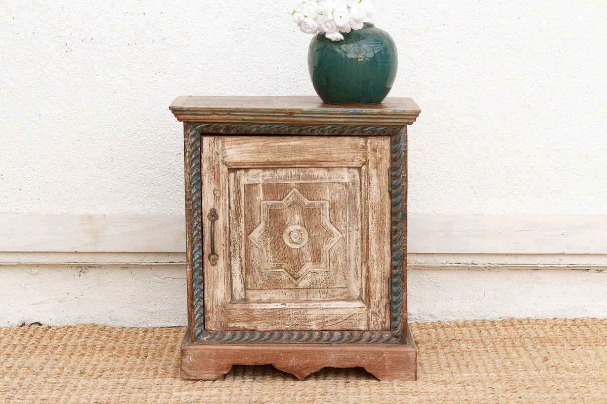 Rustic Reclaimed Door Nightstand Cabinet