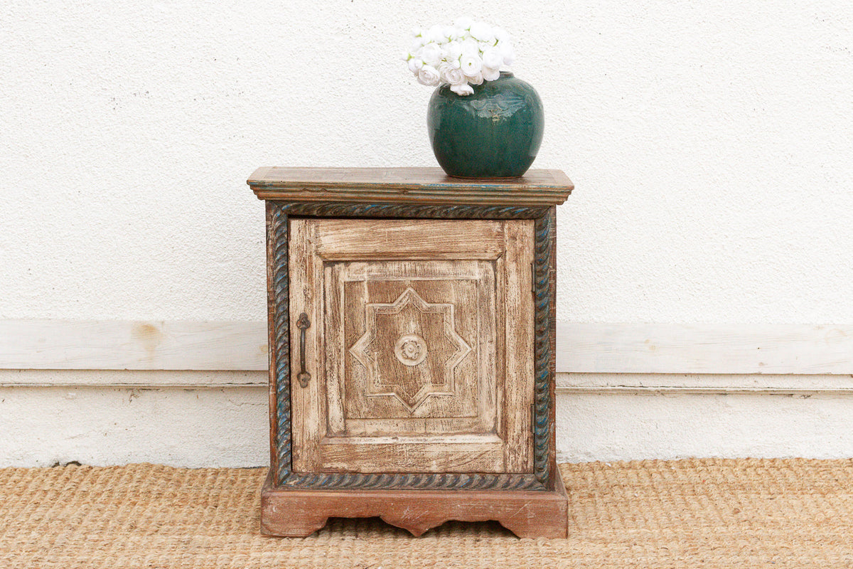 Rustic Reclaimed Door Nightstand Cabinet