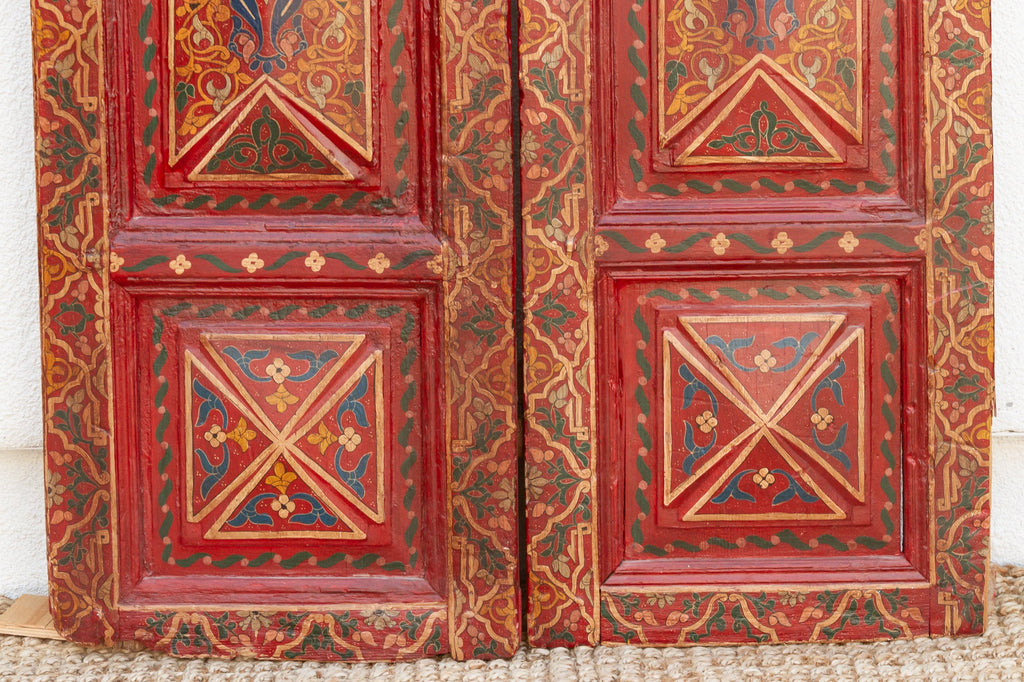 Pair of Handpainted Tall & Slim Moroccan Doors