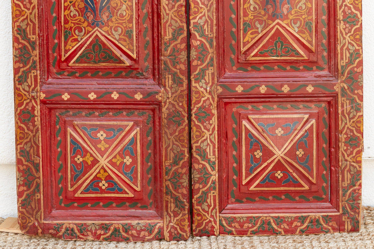 Pair of Handpainted Tall & Slim Moroccan Doors