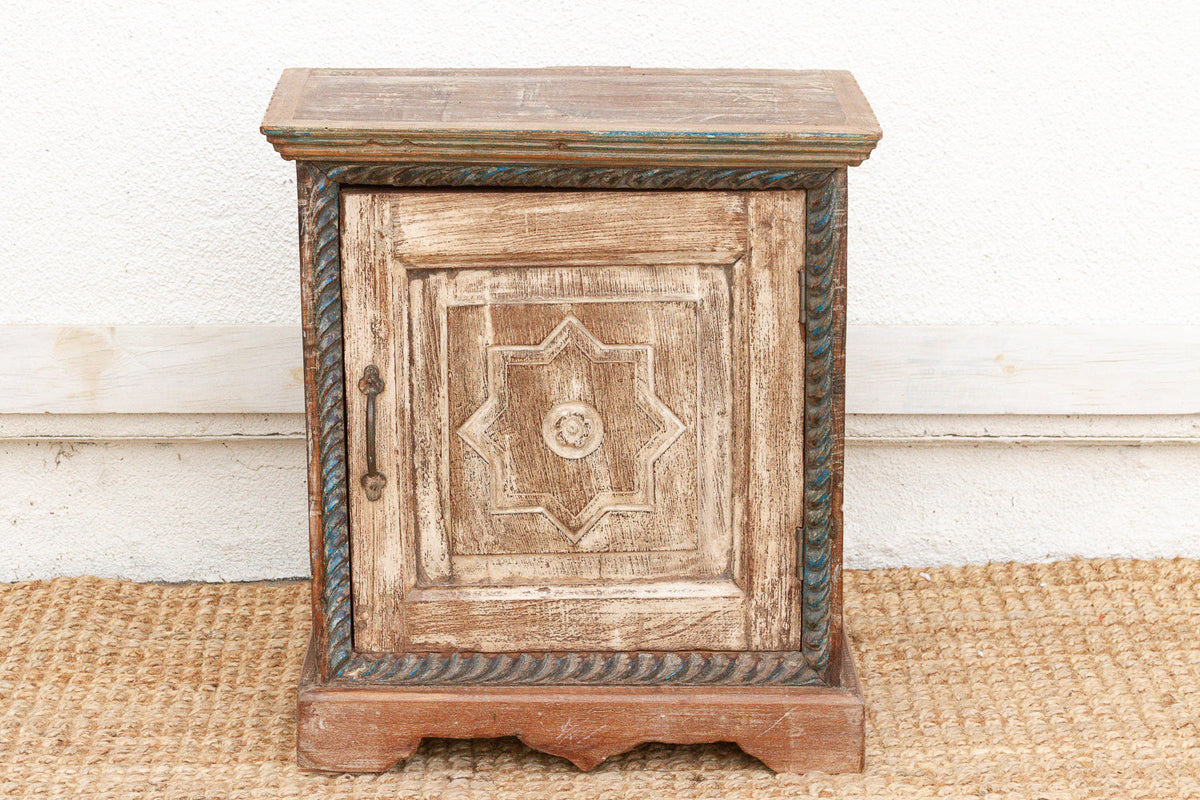 Rustic Reclaimed Door Nightstand Cabinet