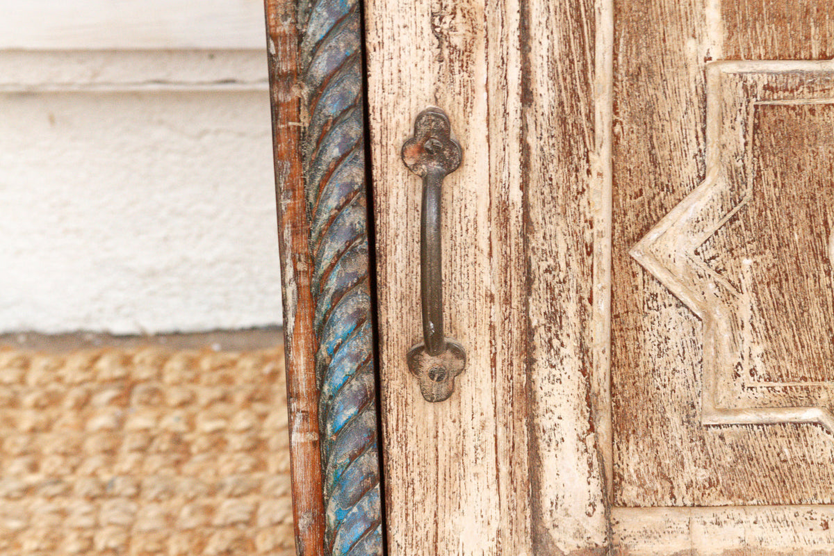 Rustic Reclaimed Door Nightstand Cabinet (Trade)