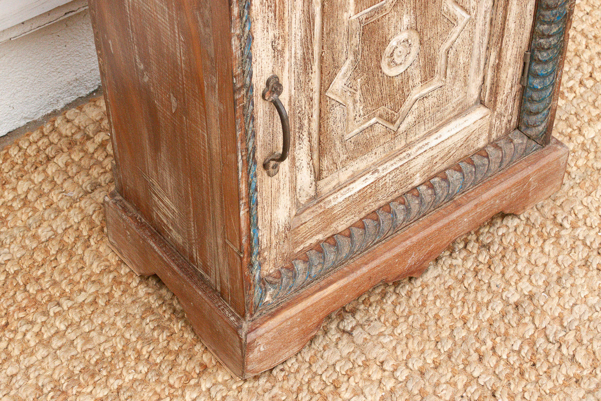 Rustic Reclaimed Door Nightstand Cabinet