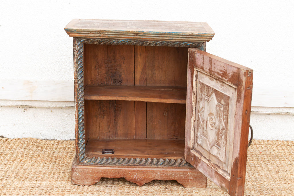 Rustic Reclaimed Door Nightstand Cabinet (Trade)