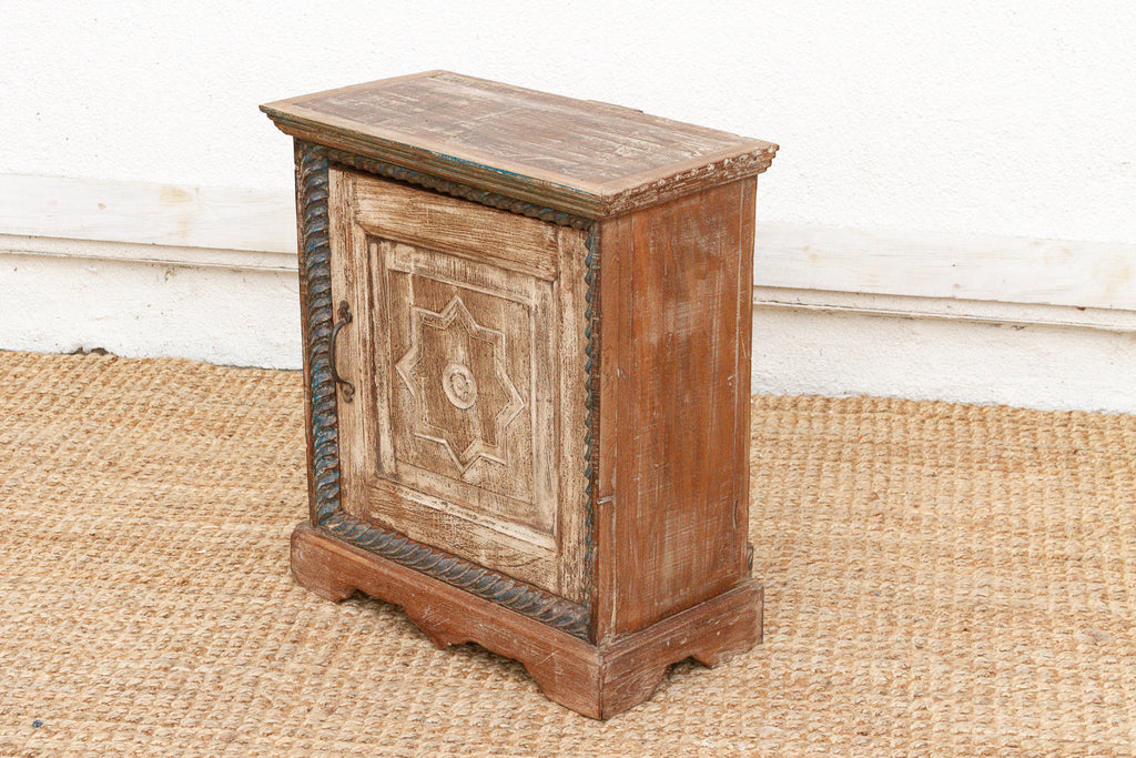 Rustic Reclaimed Door Nightstand Cabinet