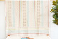 Pastel Geometric Hand-stitched Cotton Kantha Bedcover