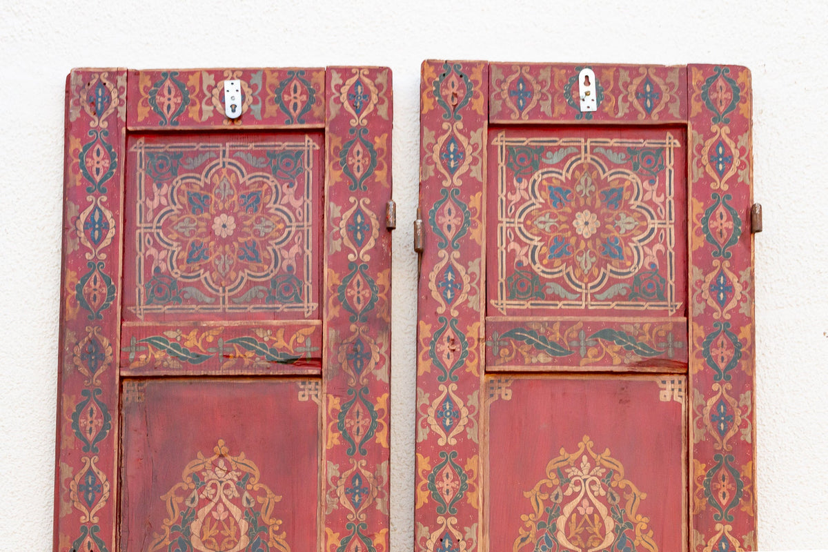 Pair of Handpainted Tall & Slim Moroccan Doors