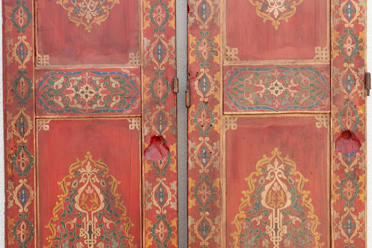 Pair of Handpainted Tall & Slim Moroccan Doors