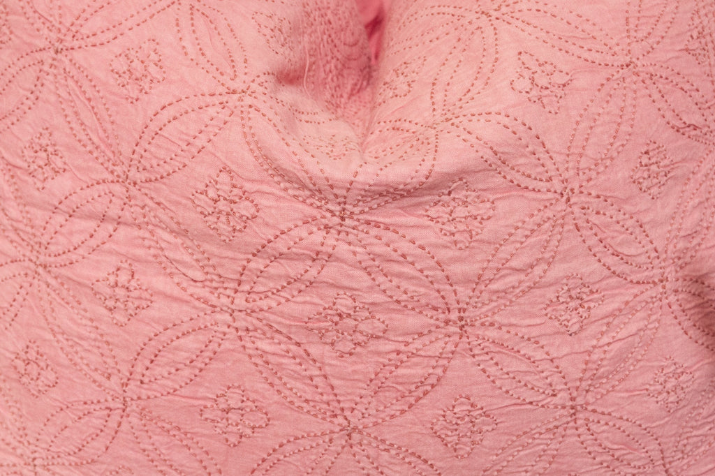 Rose Quartz Hand-Stitched Pillow Cover
