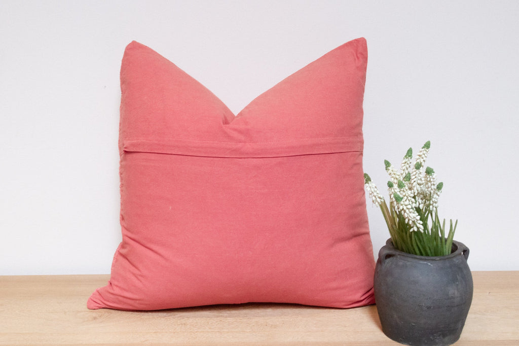 Rose Quartz Hand-Stitched Pillow Cover