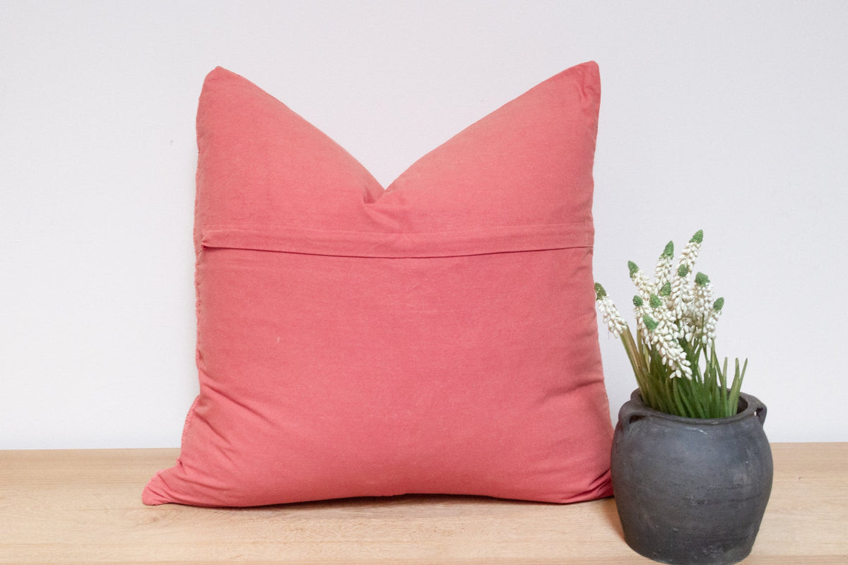 Rose Quartz Hand-Stitched Pillow Cover