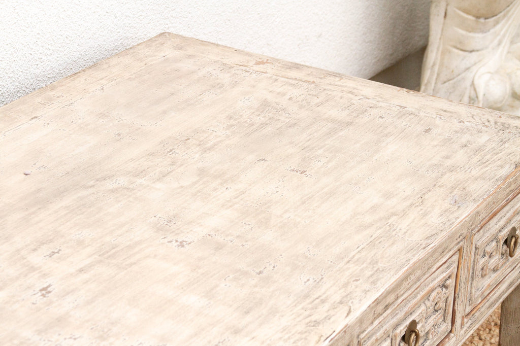 Distressed White Traditional Ming Coffee Table