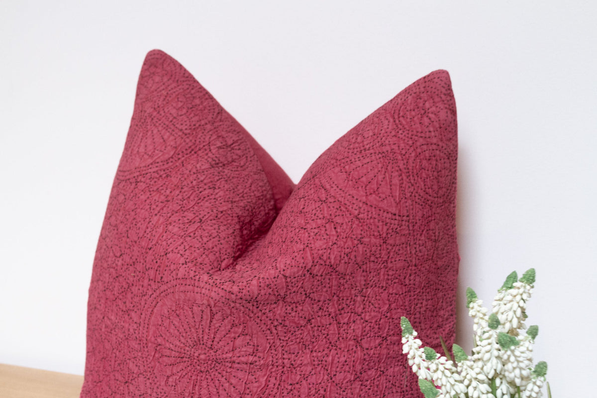 Dusty Pink Hand-Stitched Pillow Cover