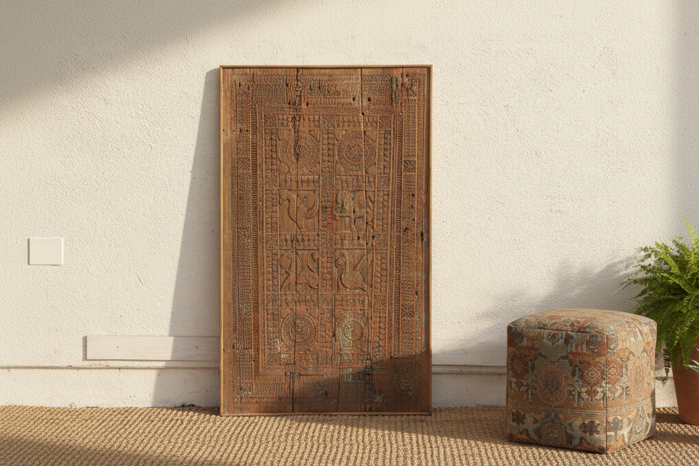 Antique Tribal "Storytelling" Door Wall Art