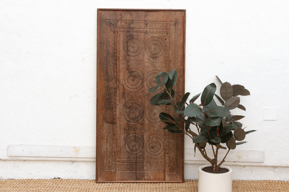 Antique Chatera Finely Carved Door Wall Panel (Trade)