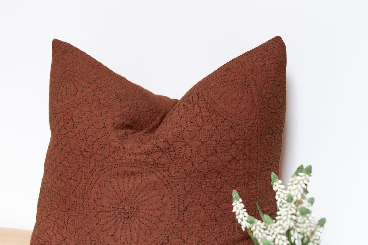 Bronze Hand-Stitched Pillow Cover
