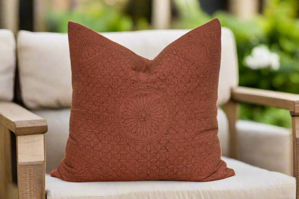 Bronze Hand-Stitched Pillow Cover