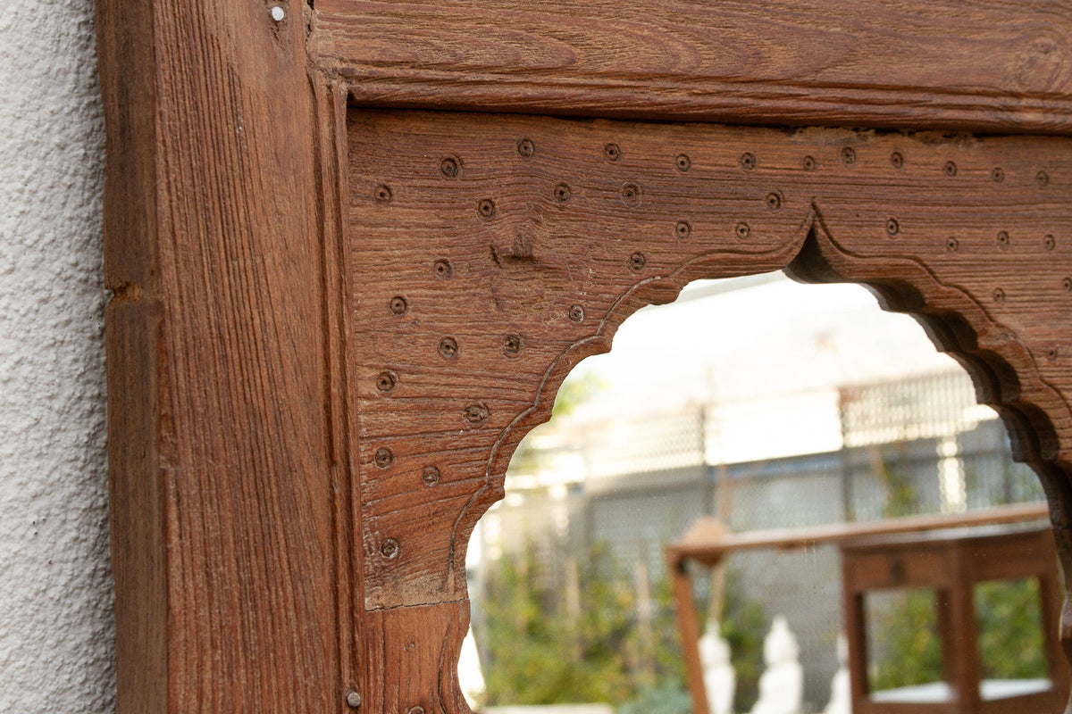Early 1800's Double Arch Tall Haveli Mirror (Trade)