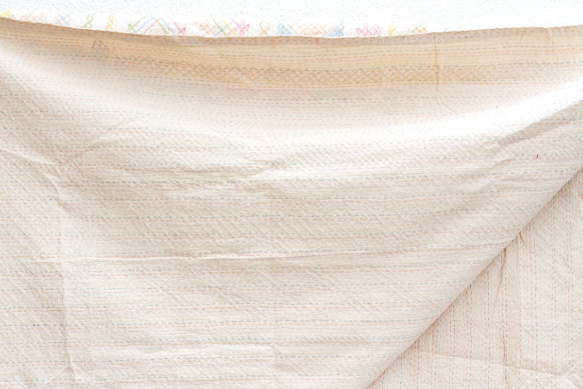 Summer Bloom Hand-stitched Cotton Kantha Bedcover