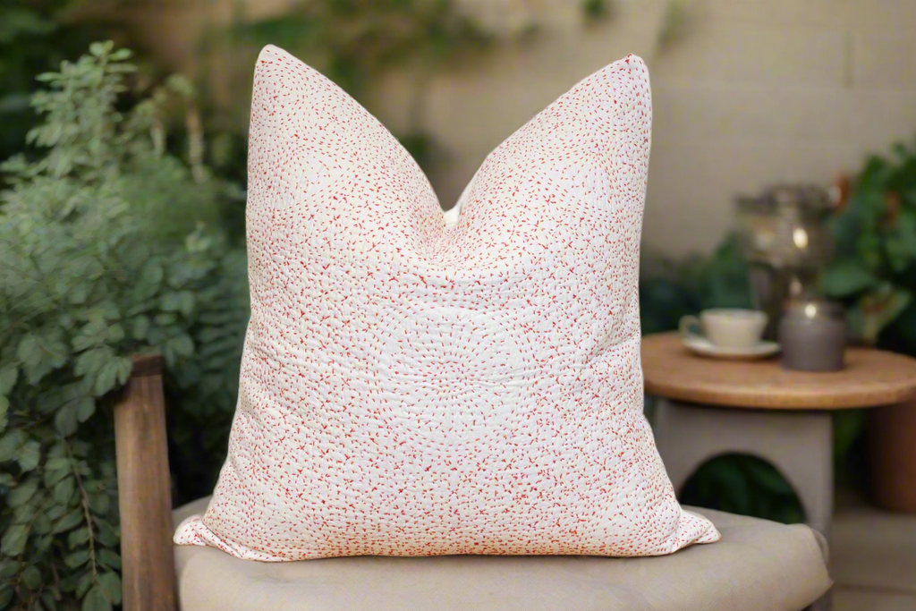 Winter Mist Hand-Stitched Pillow Cover