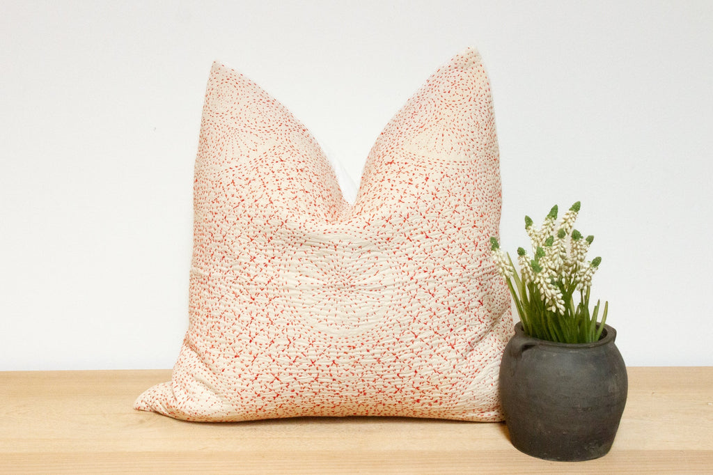 Origami White Hand-Stitched Pillow Cover