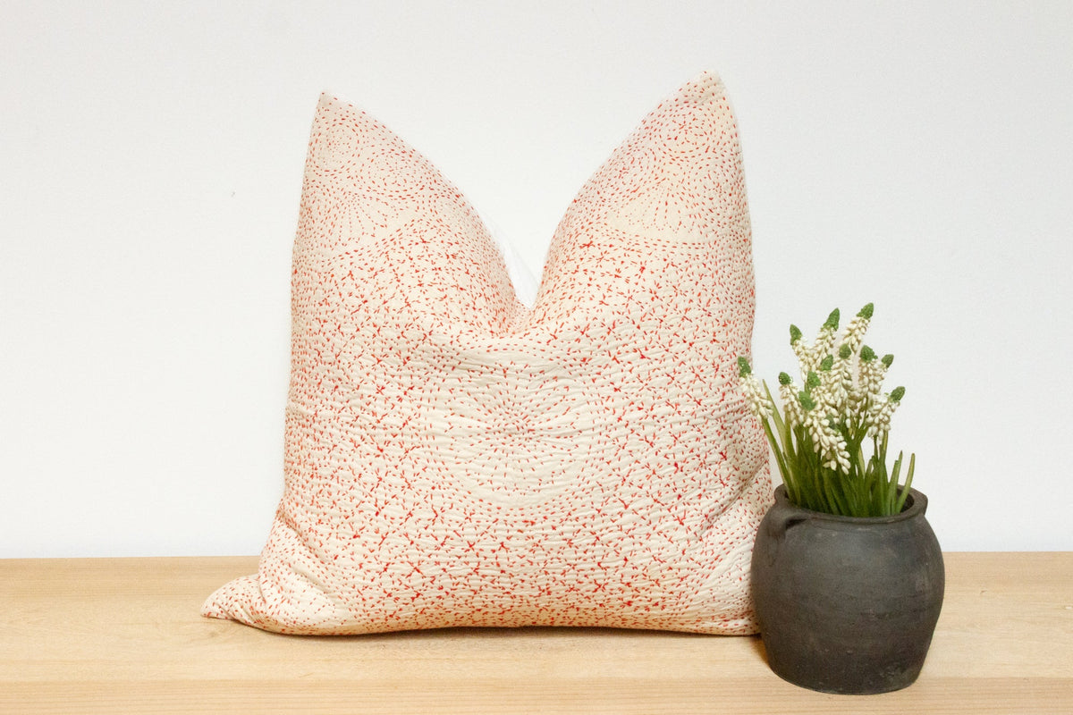 Origami White Hand-Stitched Pillow Cover