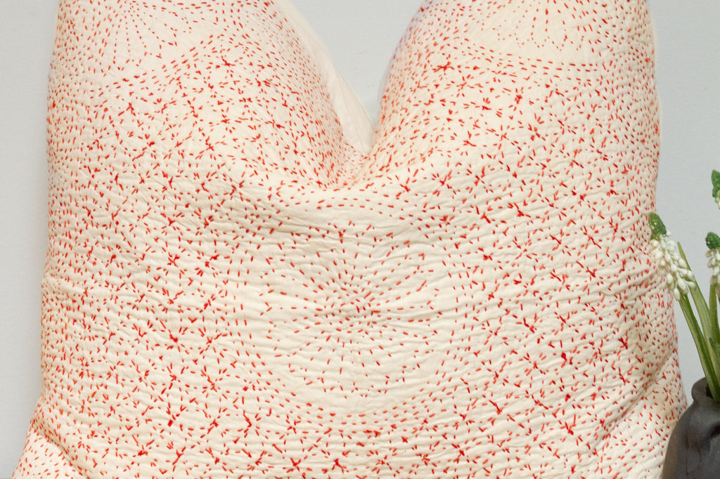 Origami White Hand-Stitched Pillow Cover