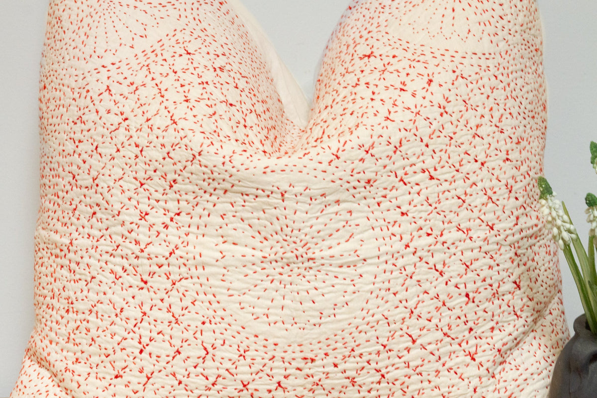 Origami White Hand-Stitched Pillow Cover