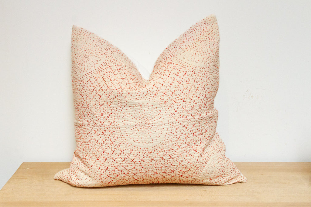Origami White Hand-Stitched Pillow Cover