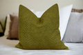 Seaweed Green Hand-Stitched Pillow Cover