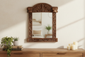Royal Elephant High-Relief Carved Mirror (Trad)