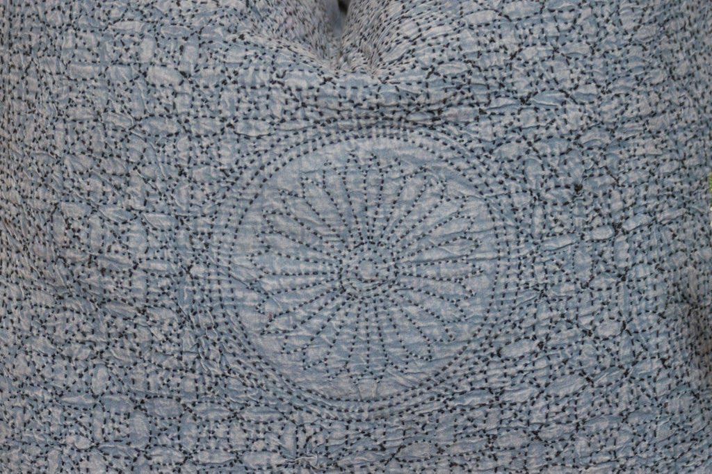 Ice Gray Hand-Stitched Pillow Cover