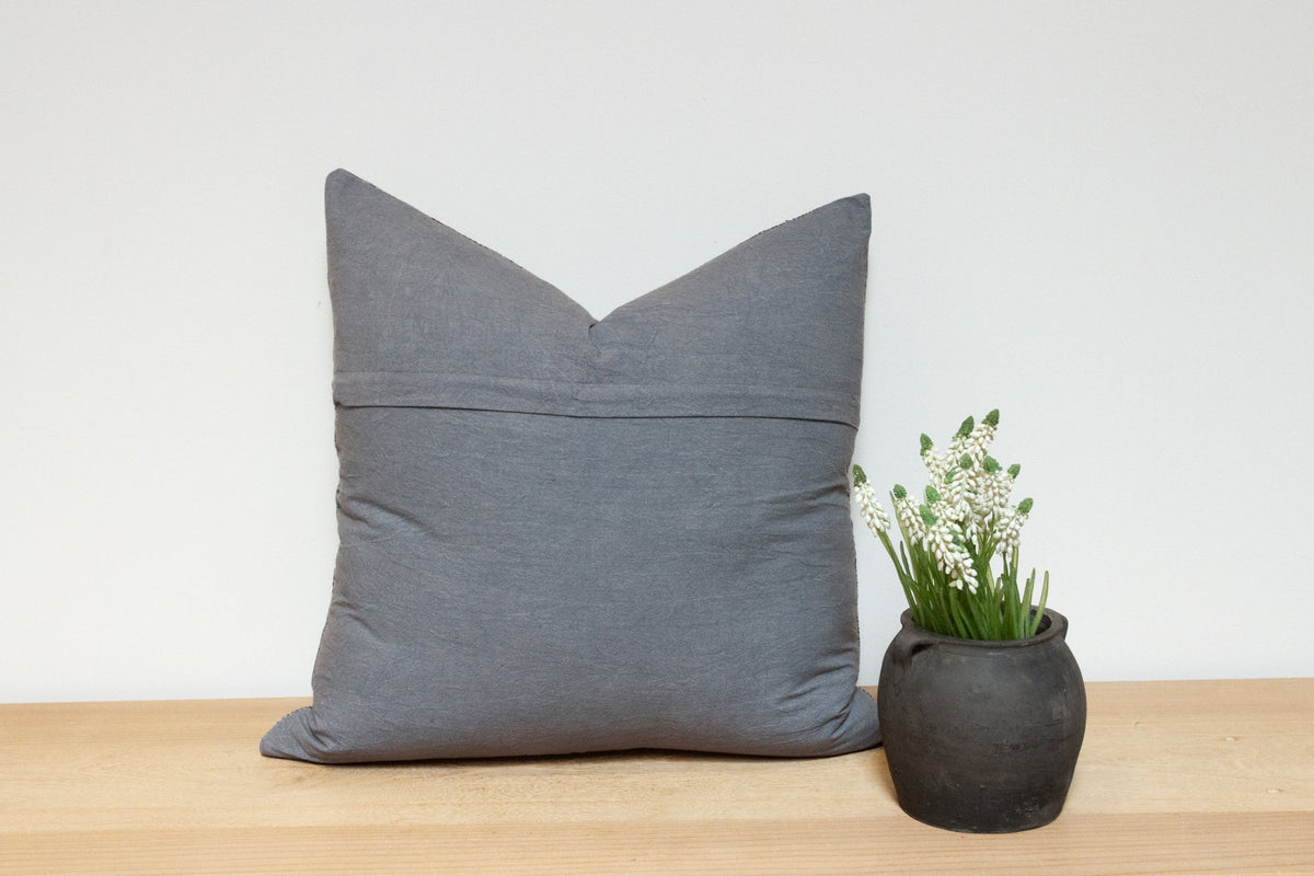 Ice Gray Hand-Stitched Pillow Cover