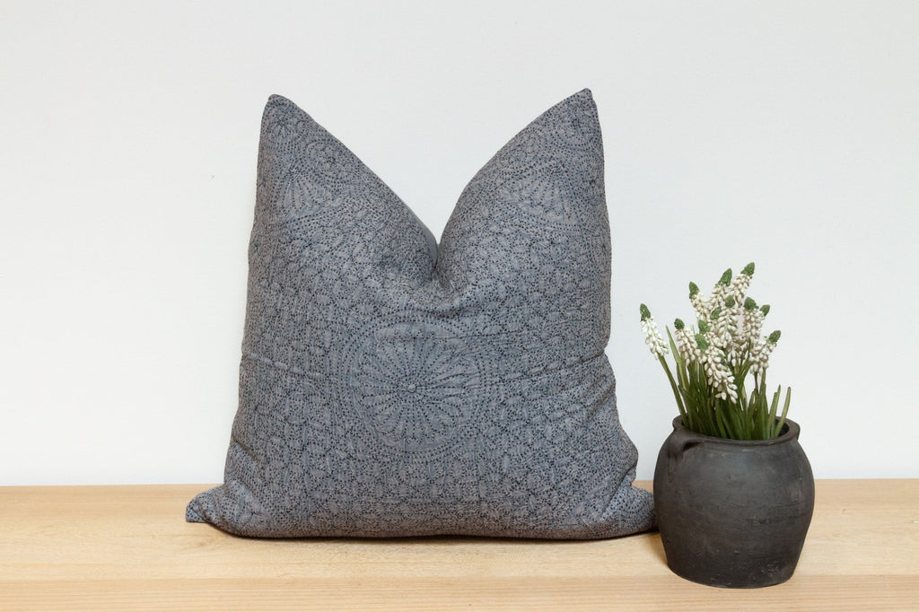 Black Coral Hand-Stitched Pillow Cover