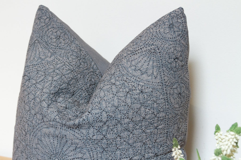 Black Coral Hand-Stitched Pillow Cover