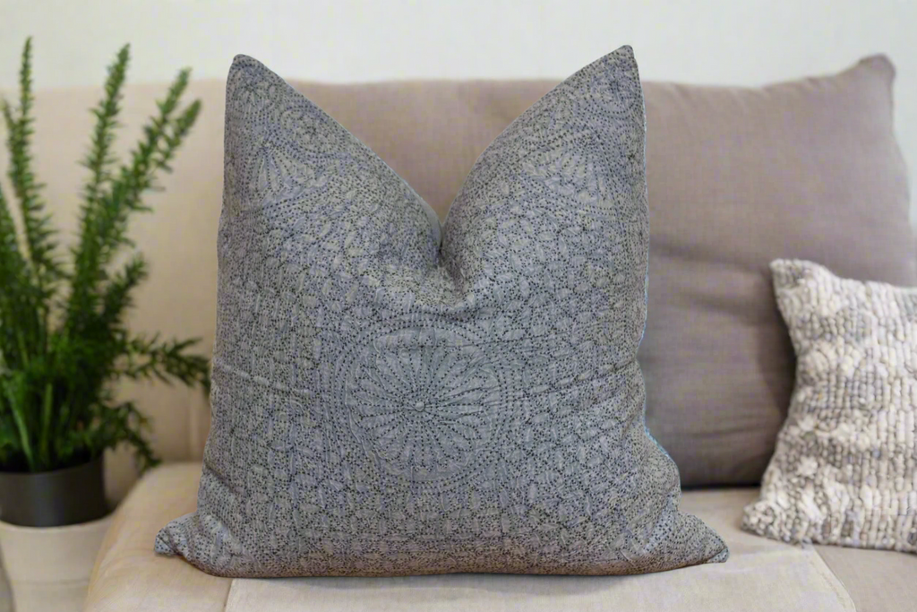 Black Coral Hand-Stitched Pillow Cover