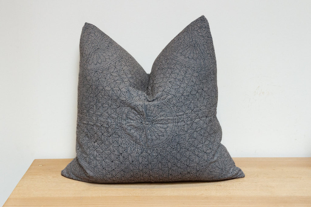 Gray Cloud Hand-Stitched Pillow Cover