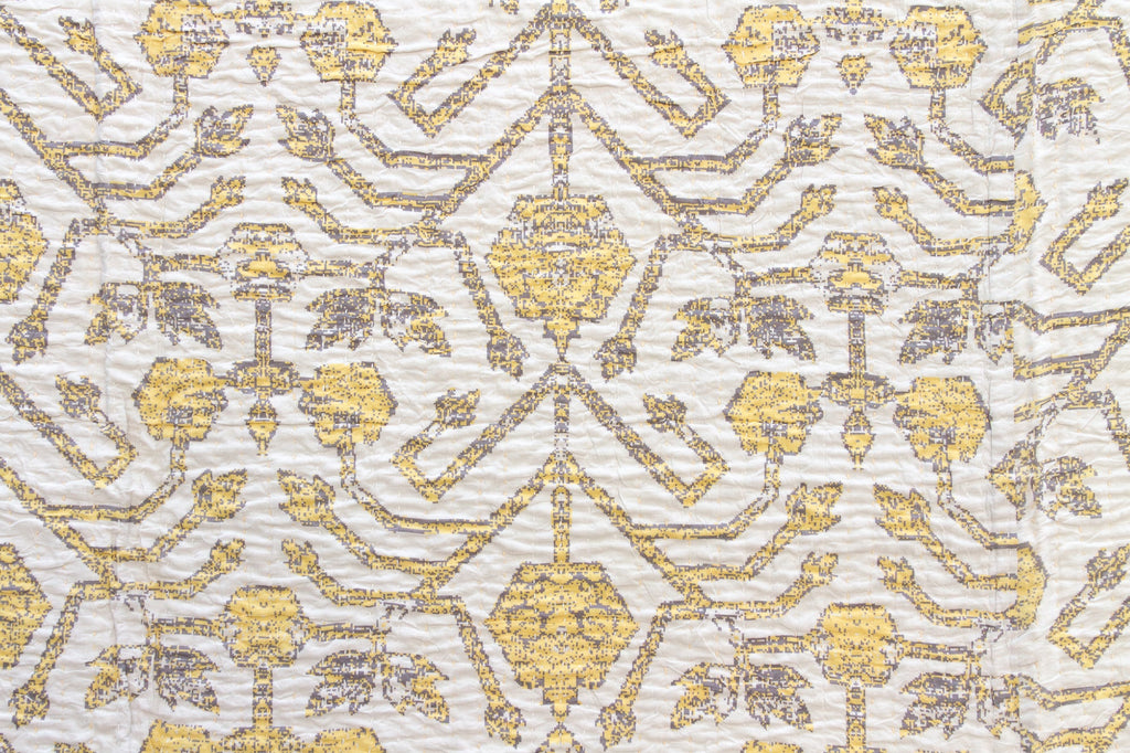Marigold Sun Indian Block Print Bedcover