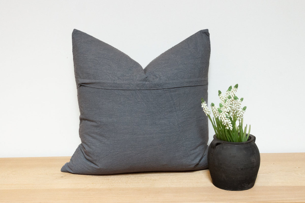 Gray Cloud Hand-Stitched Pillow Cover