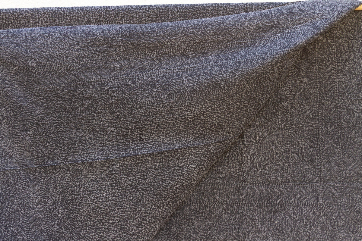 Obsidian Gray Handstitched Filanan Gudari Bedcover