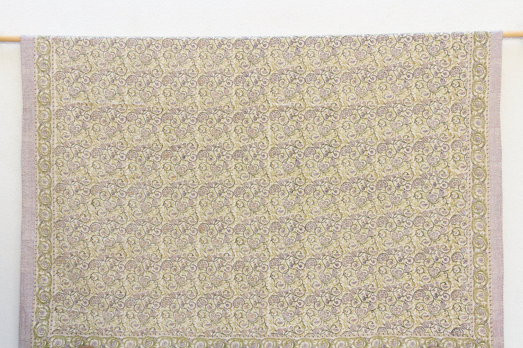 Oasis Bloom Indian Block Print Blanket