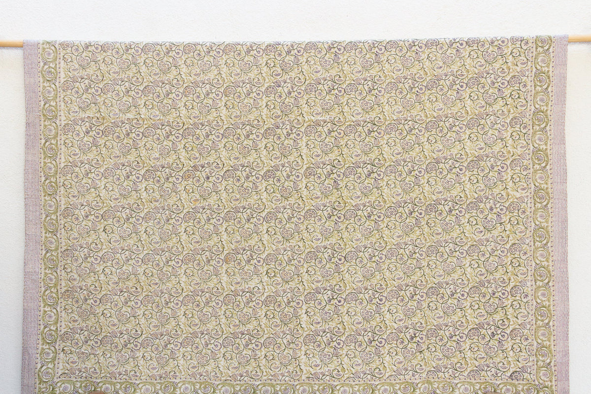 Oasis Bloom Indian Block Print Blanket