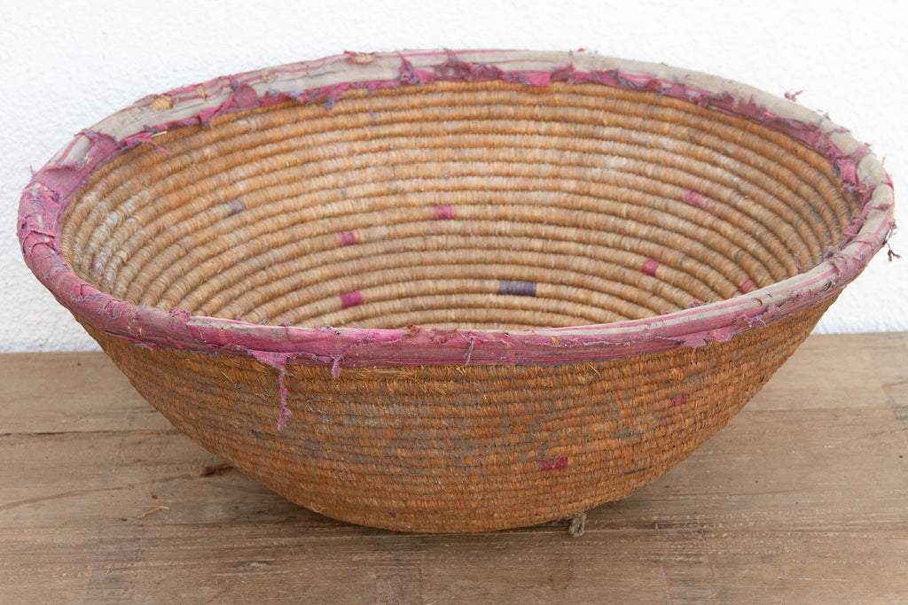 24"Dm Antique Harvest Coiled Basket