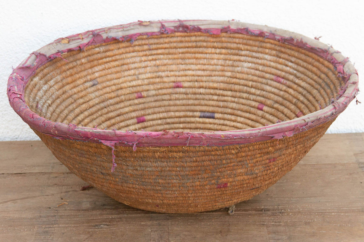 24"Dm Antique Harvest Coiled Basket