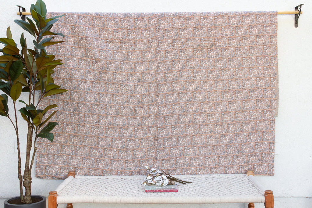 Rosewood Dust Indian Block Print Coverlet