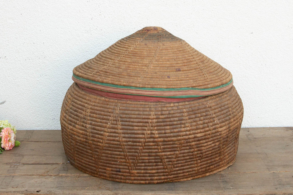 30"Dm Large Antique Nomadic Storage Basket