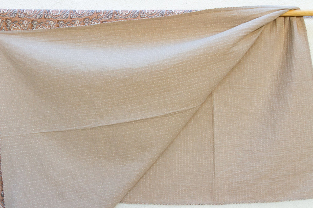 Rosewood Dust Indian Block Print Coverlet